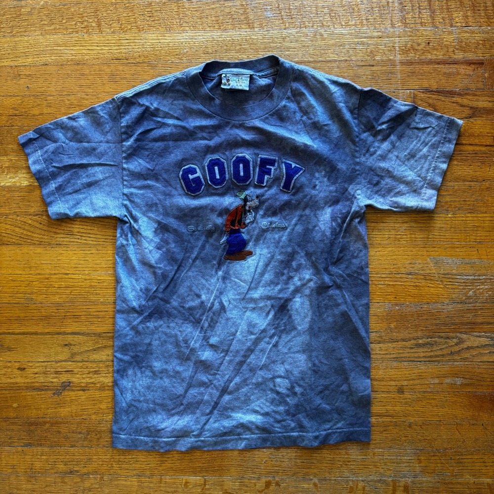 Disney Goofy Graphic T Shirt Blue‎ Tie Dye Short Sleeve Walt Disney World Small